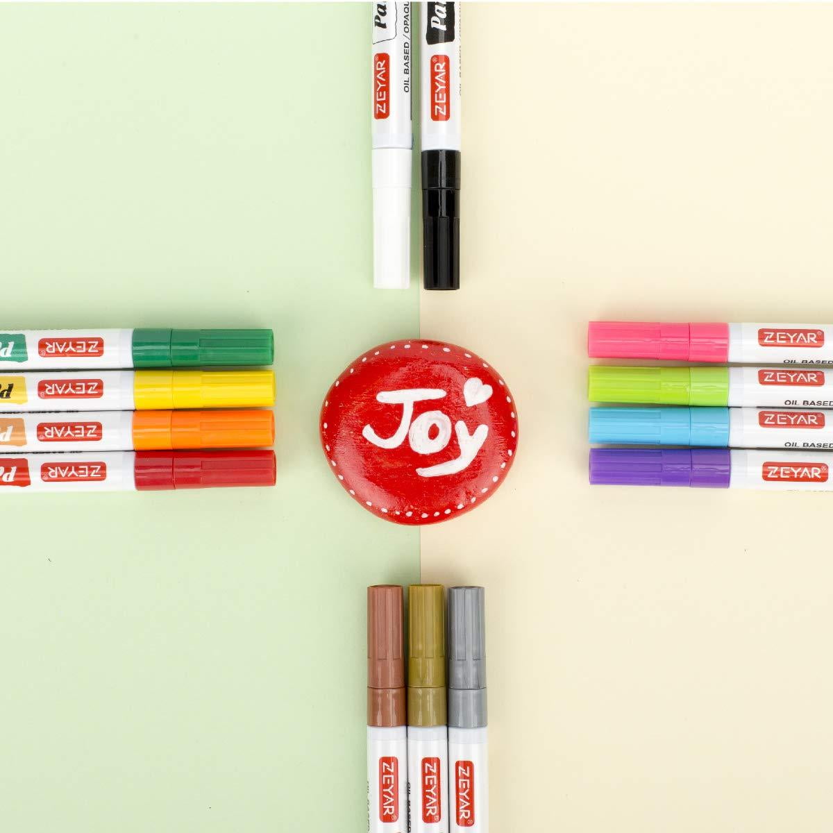 ZEYAR Paint Markers, AP Certified, Extra Fine Point, 18 colors, Permanent &amp; Waterproof ink, Works on Rock, Wood, Glass, Metal and Ceramic and Almost All Surfaces