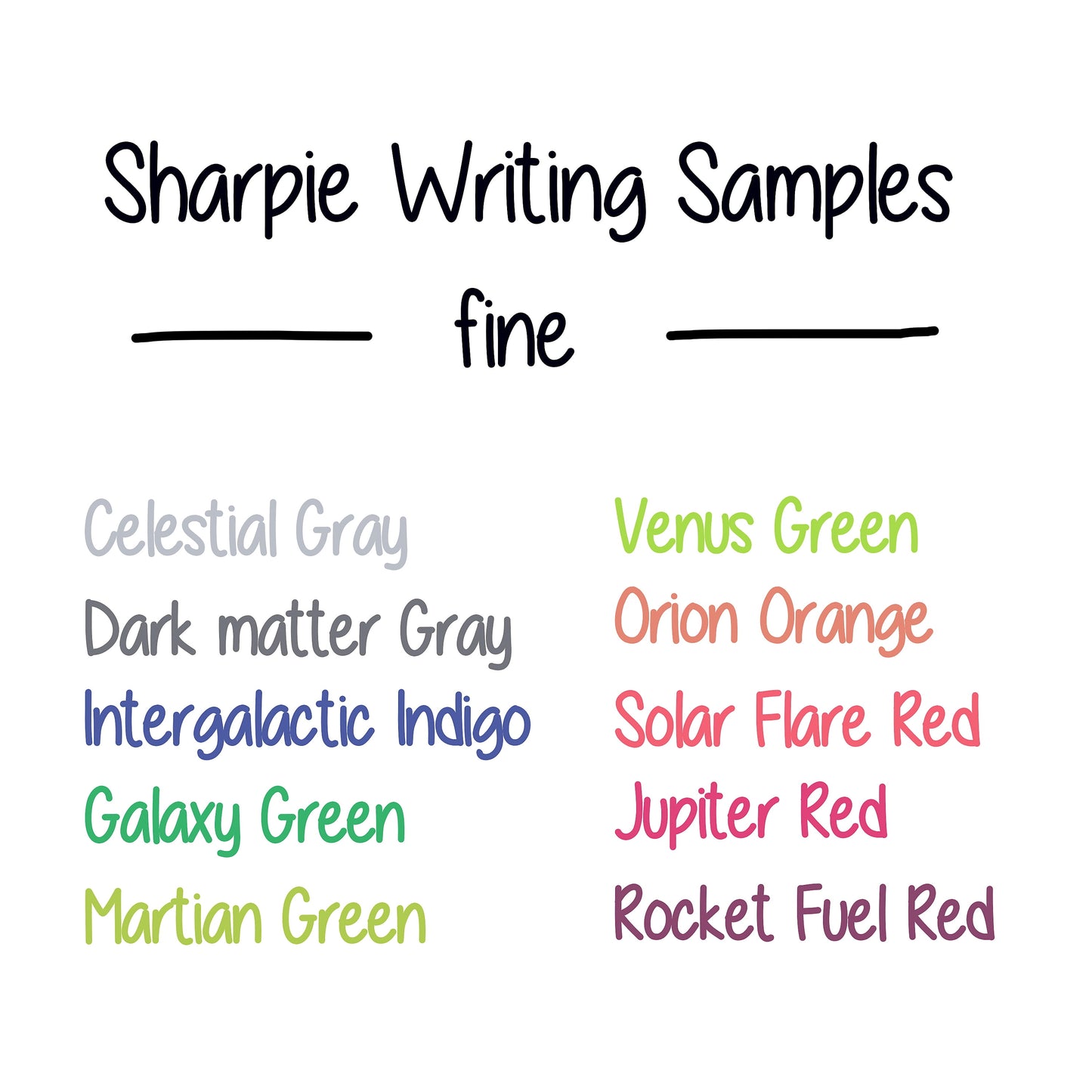 Sharpie Permanent Markers, Fine Point, Cosmic Colors, 12 Count