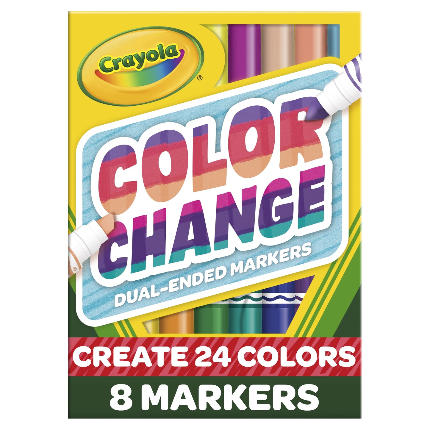 Crayola Color Changing Dual Tip Broad Line Markers, 8 Ct, School Supplies for Kids and Teachers, Gift