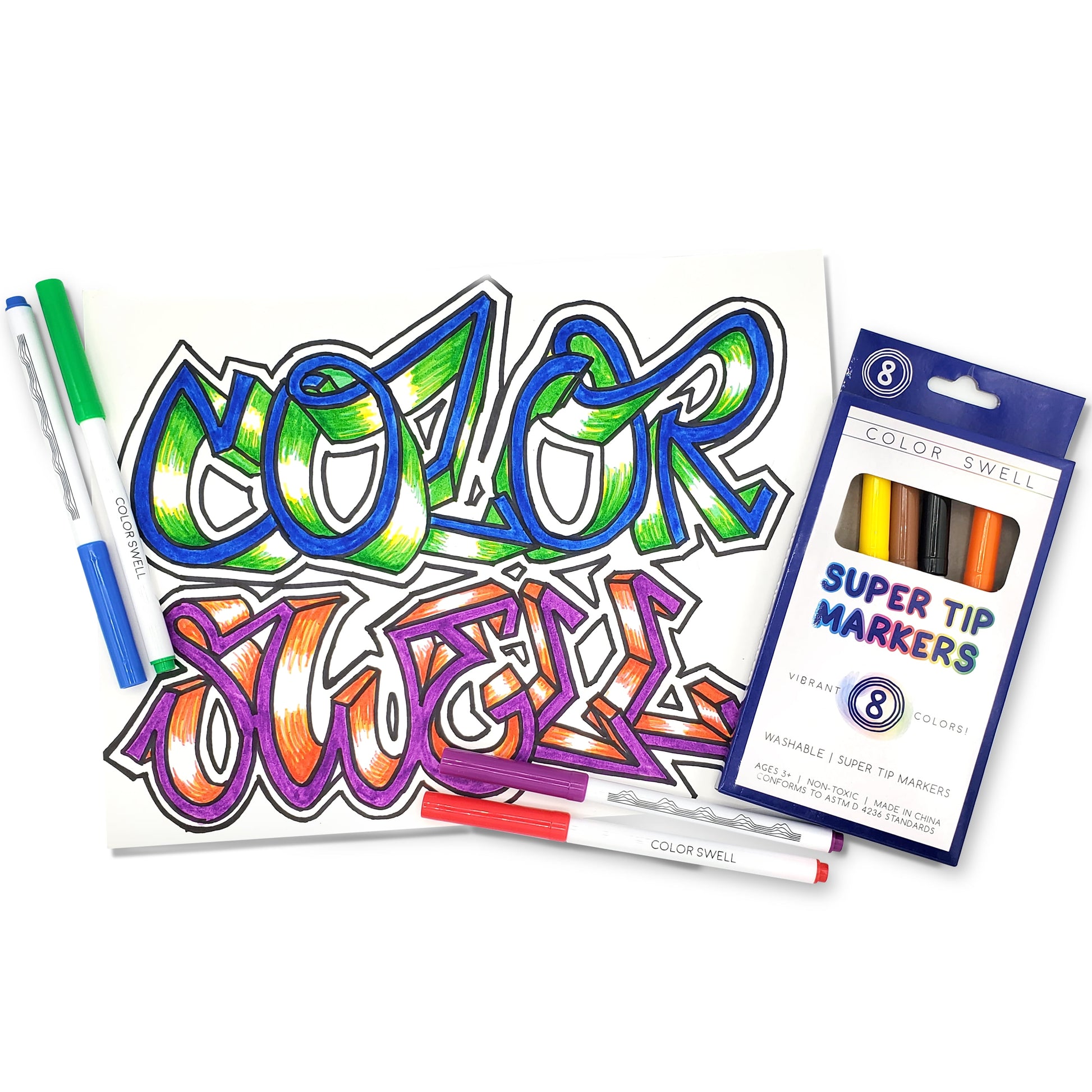Color Swell Washable Super Tip Markers, Value Pack, 320 Count, 40 Pack