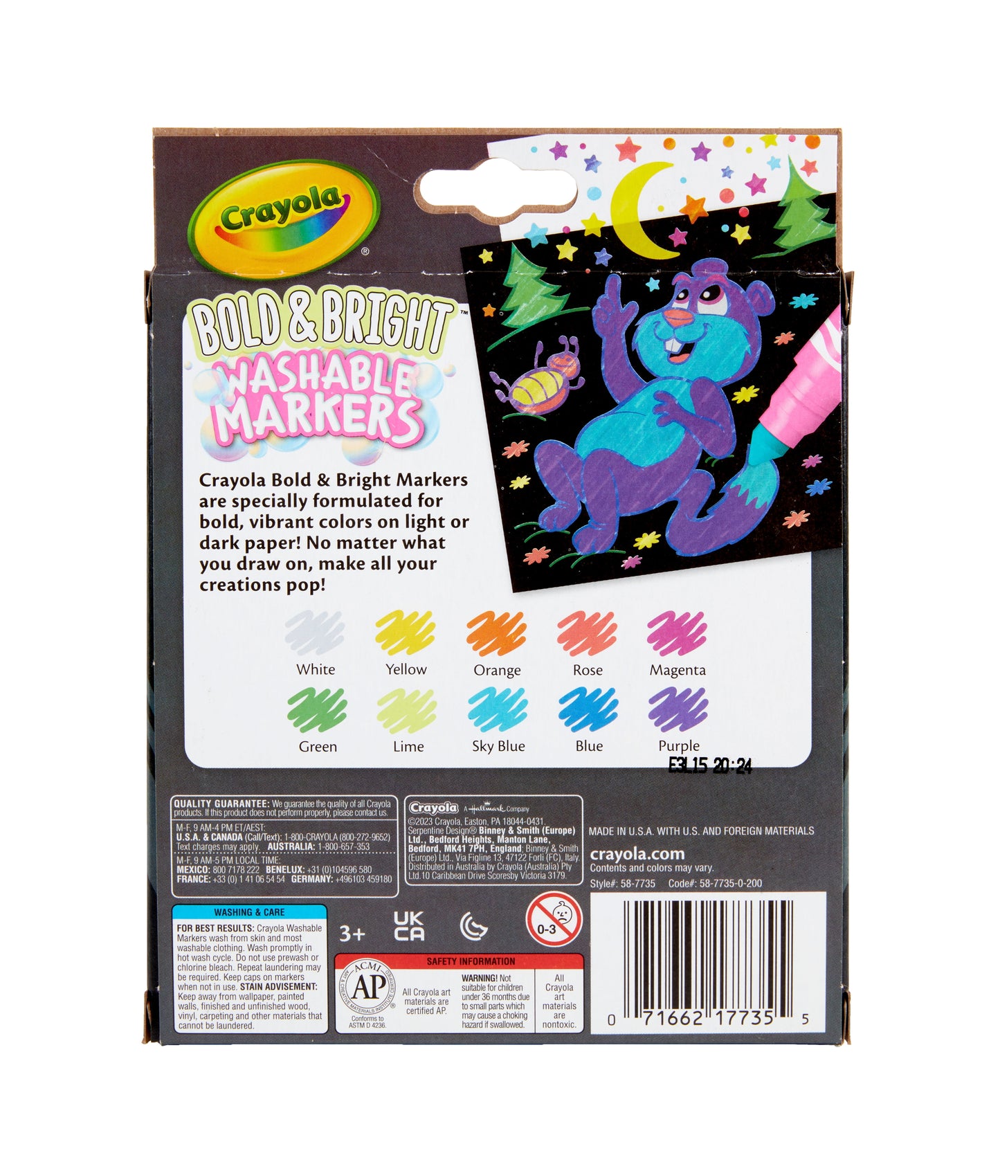 Crayola Broad Line Markers, 10 Ct Bold & Bright, School Supplies for Teachers and Kids