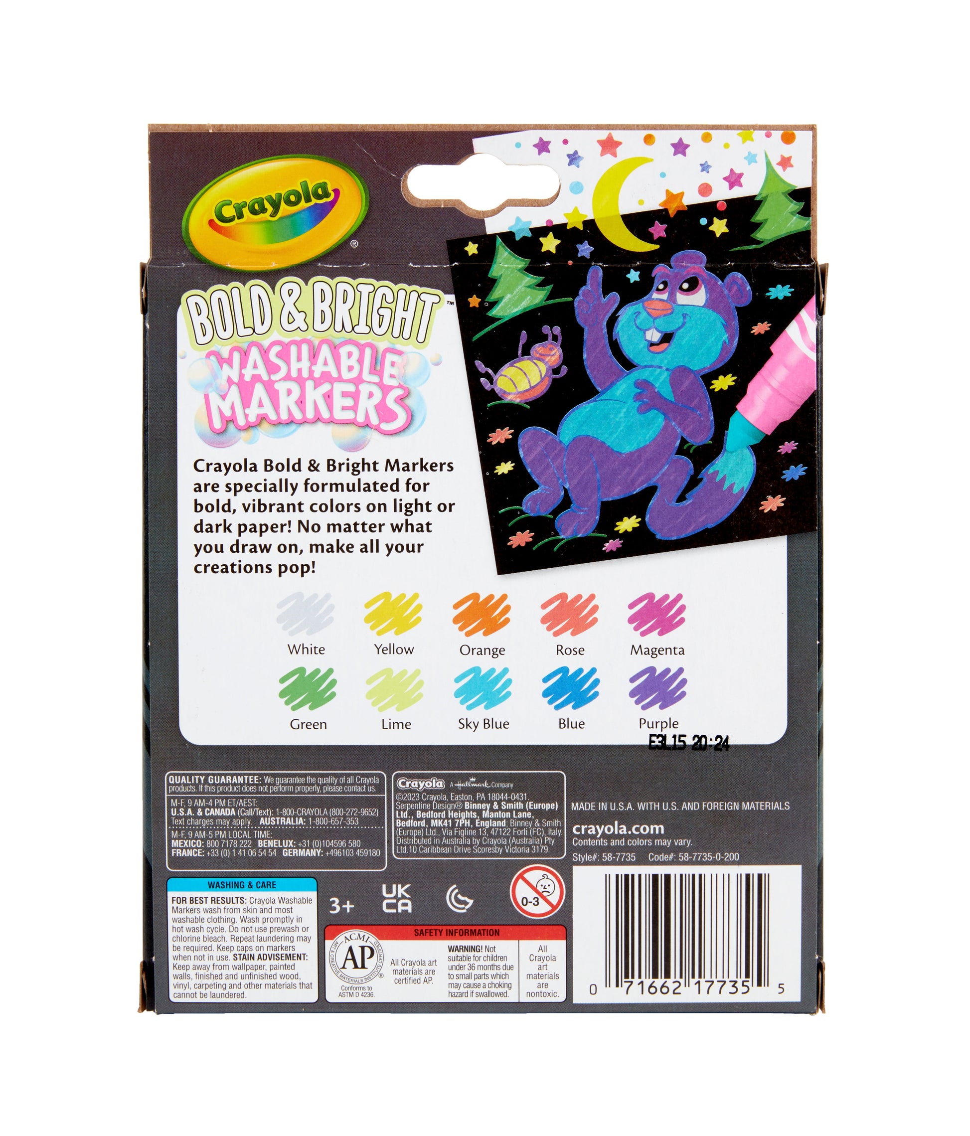 Crayola Broad Line Markers, 10 Ct Bold & Bright, School Supplies for Teachers and Kids
