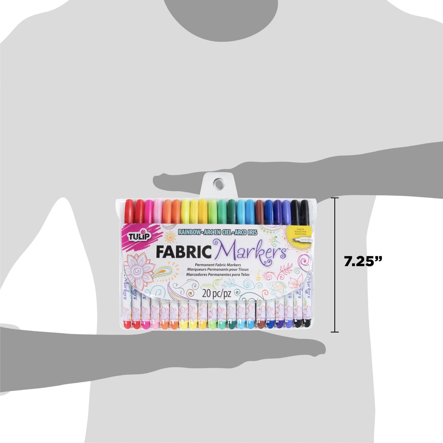 Tulip Fabric Markers, Multi-Colored, Fine, 20pk