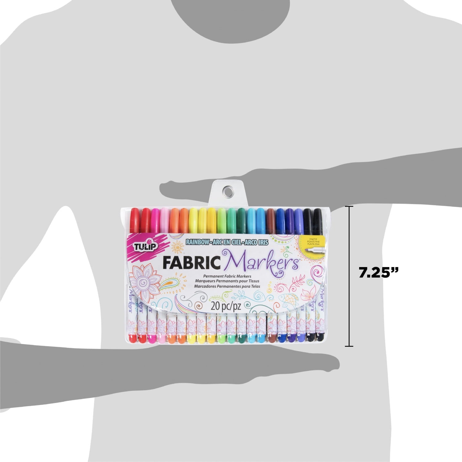 Tulip Fabric Markers, Multi-Colored, Fine, 20pk