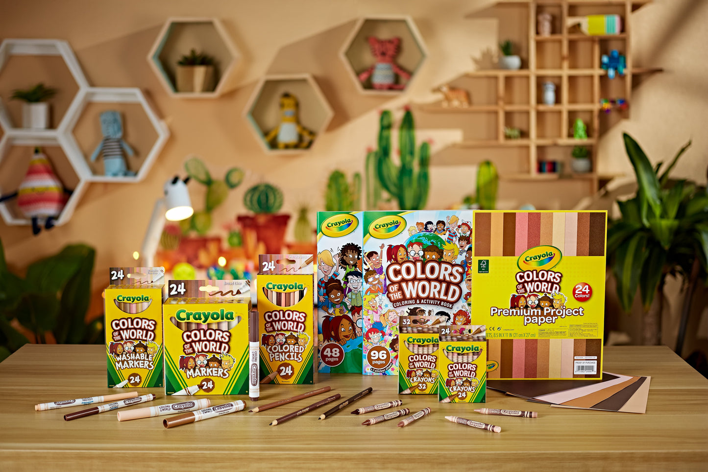 Crayola Colors of the World Art Markers, 24 Ct, Kids Stocking Stuffers, Holiday Arts & Crafts Supplies, Teacher Gift