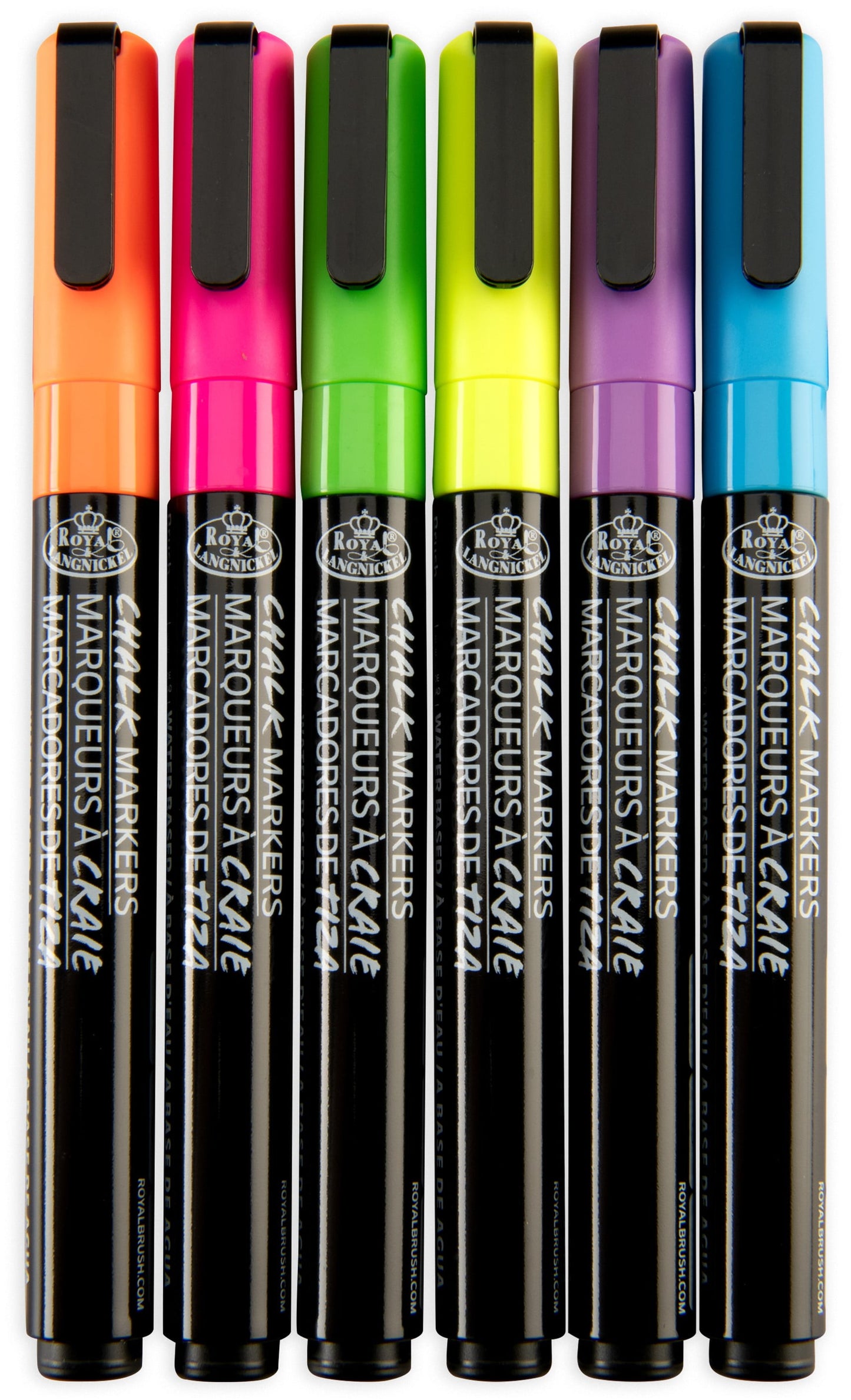 Royal & Langnickel - 6pc Artist Chalk Markers with Brush Tips, Neon Colors