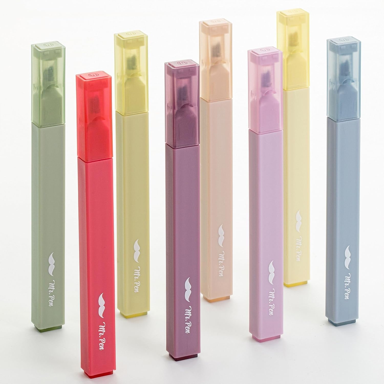 Mr. Pen- Aesthetic Highlighters, 8 Pcs, Chisel Tip, Muted Pastel Color