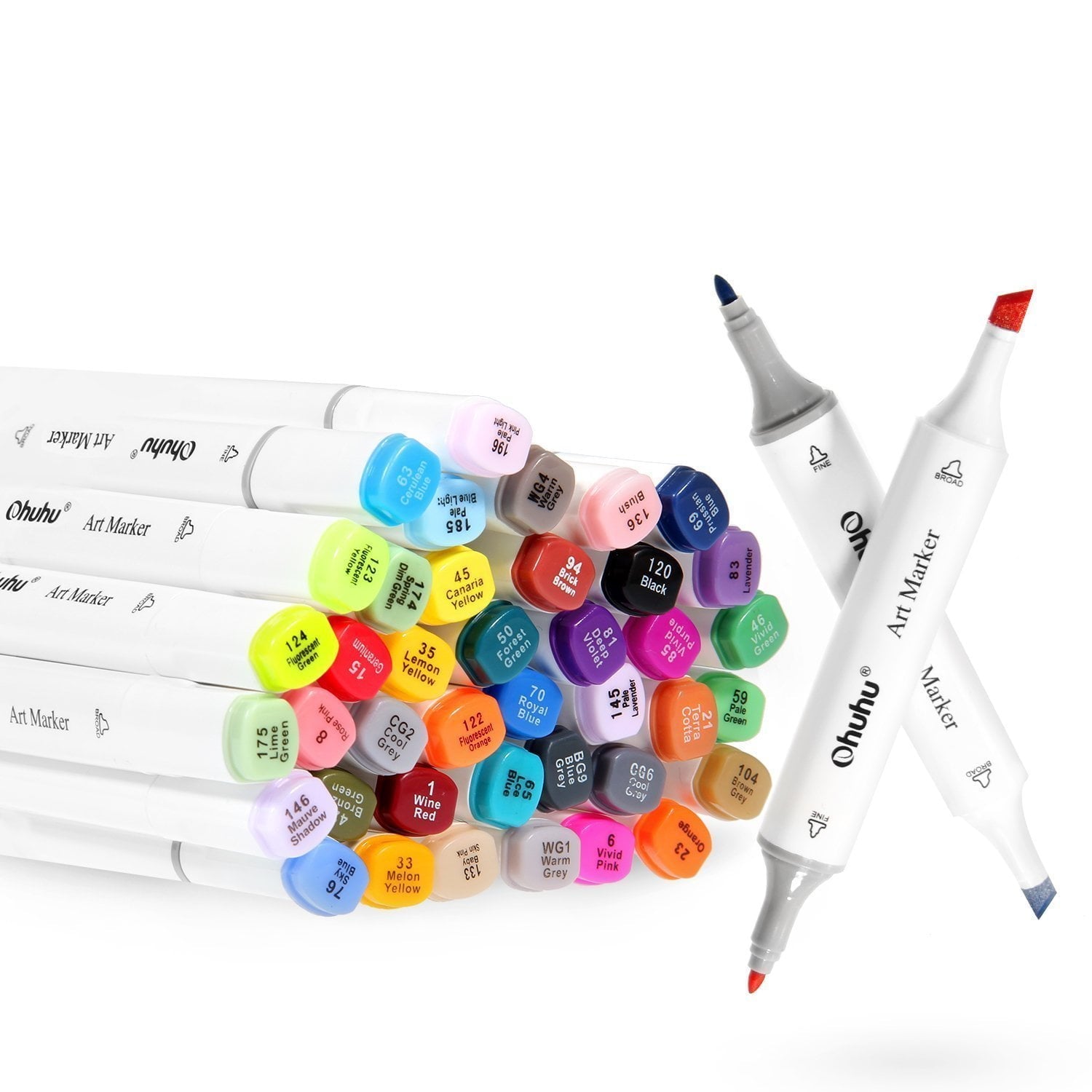 Ohuhu 60 Colors Dual Tips Permanent Art Marker