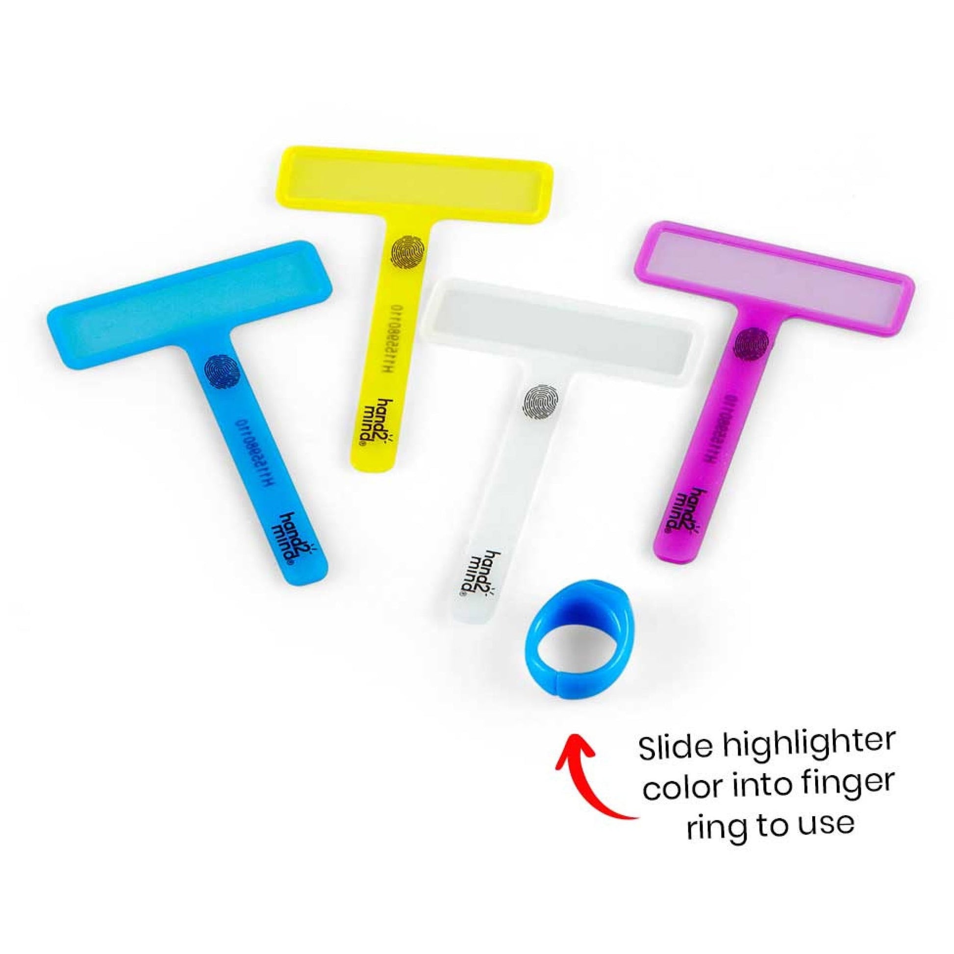 hand2mind Finger Focus Highlighter 24-Pack, Dyslexia Tools For Kids, Guided Reading Strips, ADHD Tools, Colored Overlays for Reading, Reading Tools for Kids, Calm strips, Homeschool Supplies, Ages 3+
