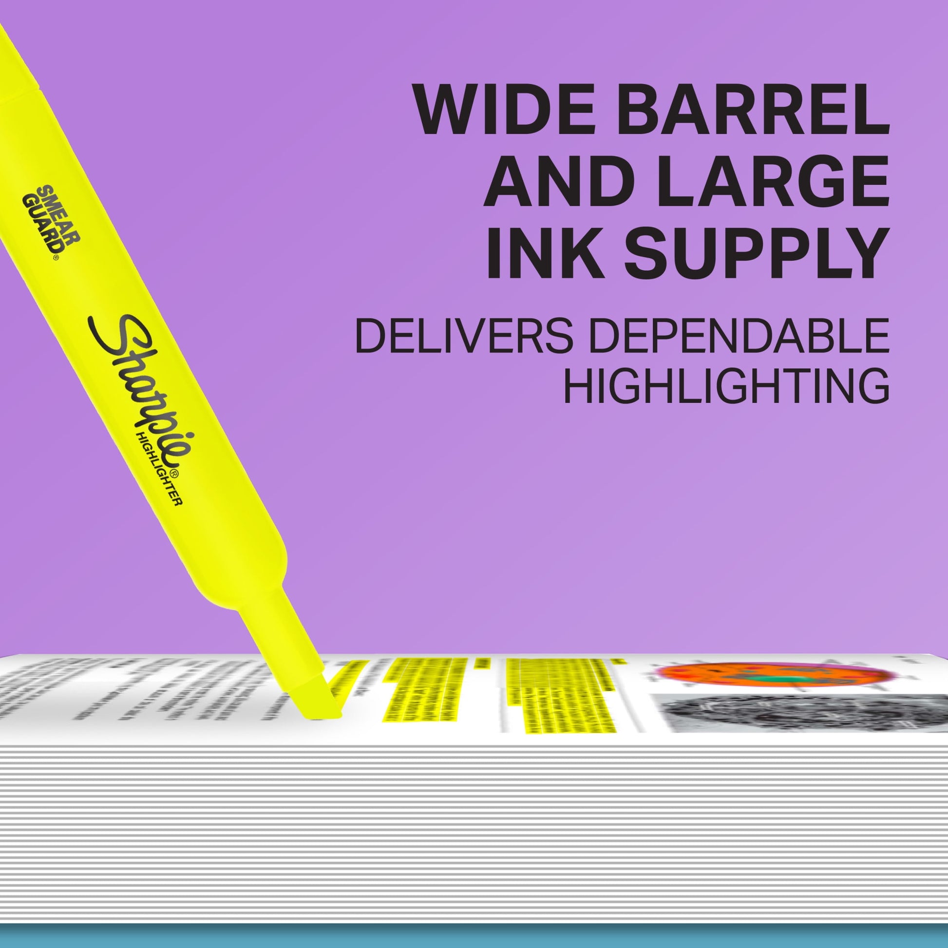 Sharpie Tank Style Highlighters, Chisel Tip, Fluorescent Yellow, Box of 36