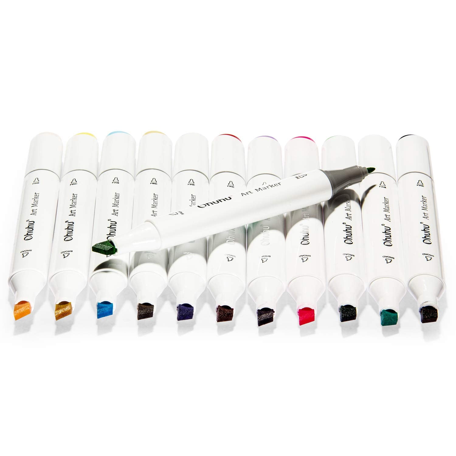 Ohuhu Highlighter with a Bag, Fine, Broad, Twin Tip Point, Assorted, 30 Count