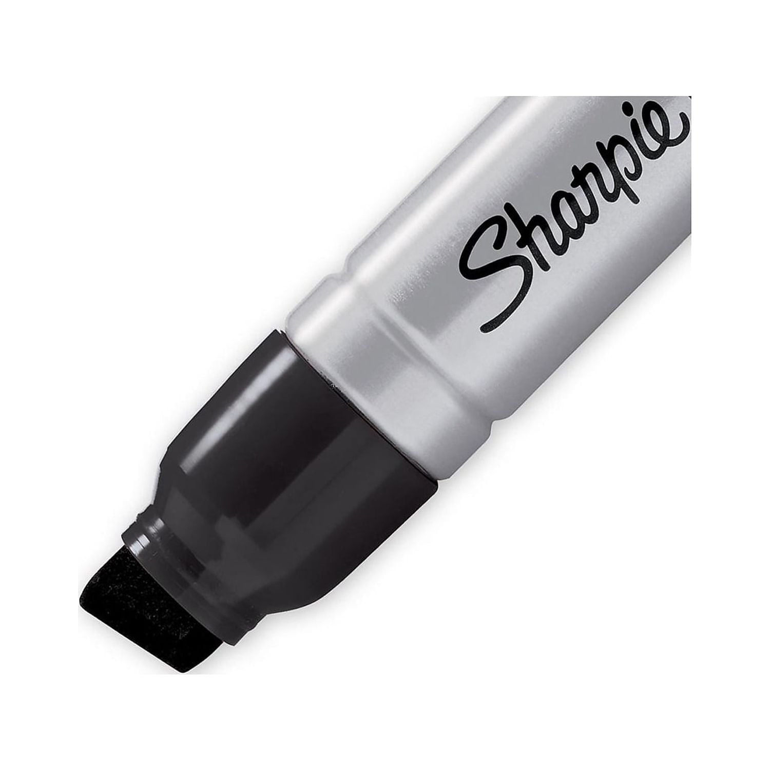 Sharpie® Magnum Permanent Markers, Chisel Tip, Silver Barrel, Black Ink, Set Of 6 Markers