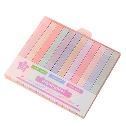 AQITTI 12Pcs Highlighters Aesthetic Pastel Highlighter&Single Double Headed Suit Set with Soft Pen Tip Highlighters and Pens No (Multicolor) 1Ml