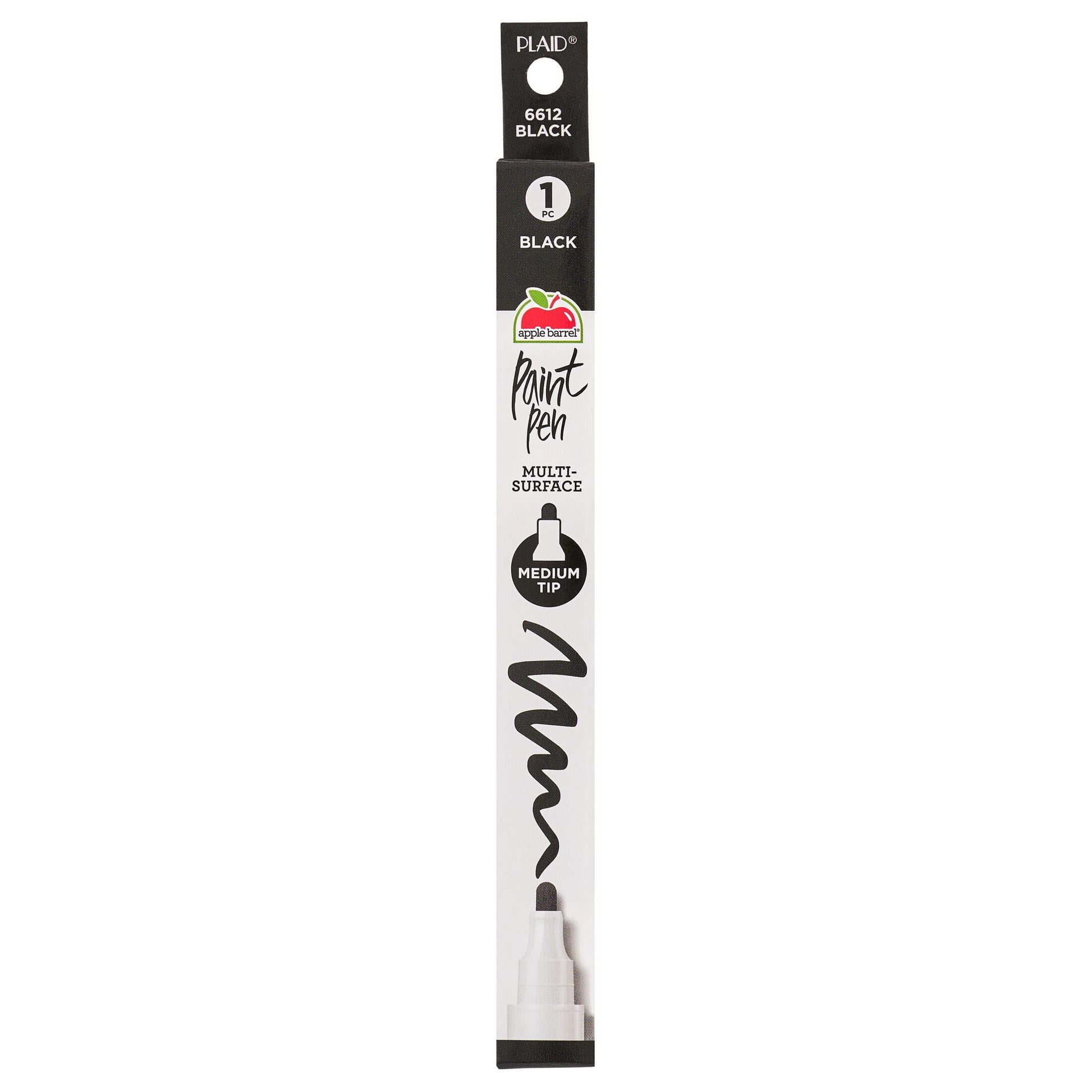 Apple Barrel Multi-Surface Medium Tip Paint Pen, Black, 1 Piece