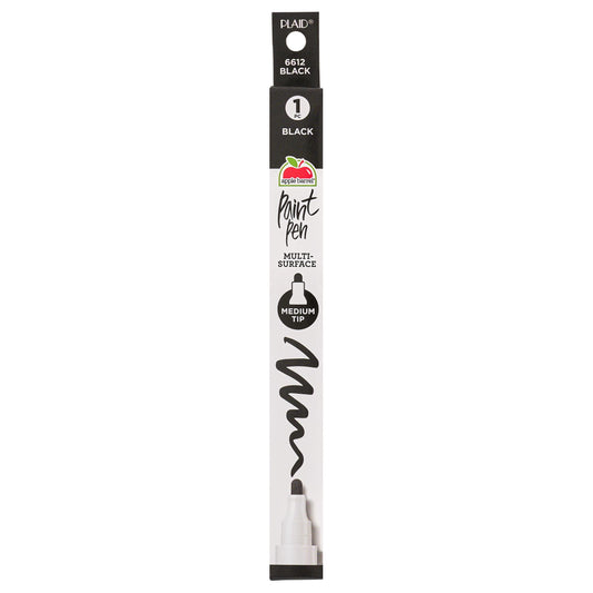 Apple Barrel Multi-Surface Medium Tip Paint Pen, Black, 1 Piece