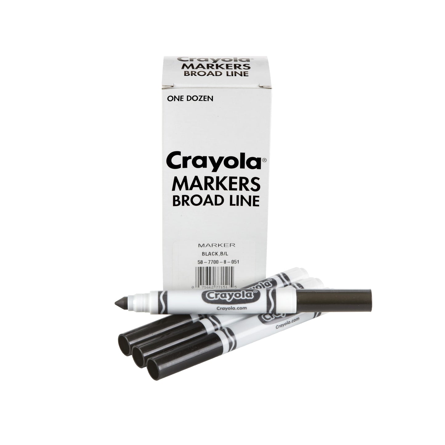 Crayola 12 Count Washable Bulk Markers, Black Multi-Colored