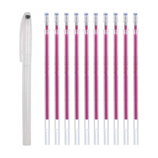 LKWLPD 4 Colors Heat Erasable Pens for Fabric Heat Erasable Fabric Marking Pens 0.5mm Fabric Markers for Sewing Assorted Colors Embroidery Pen for Quilting Sewing DIY Dressmaking Accessories