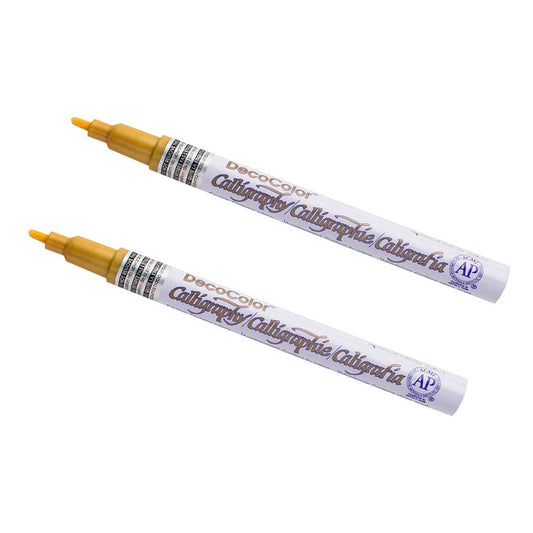 Marvy Uchida Calligraphy Opaque Paint Markers, Gold, 2/Pack