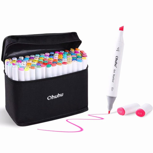 Ohuhu Highlighter with a Bag, Fine, Broad, Twin Tip Point, Assorted, 30 Count