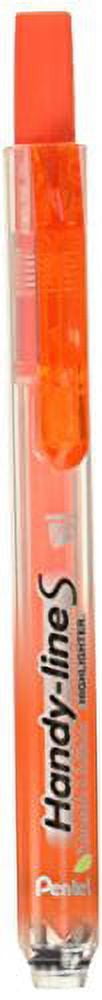 Pentel Handy-line S Retractable and Refillable Highlighter, Chisel Tip, Orange Ink, Box of 12 (SXS15-F)