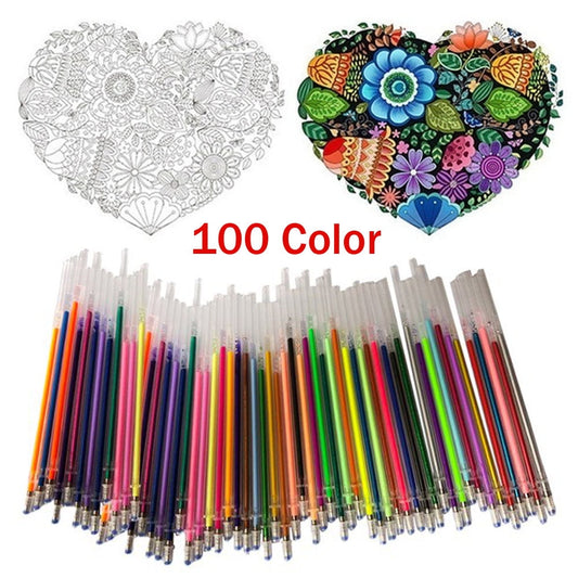 Qzbon Gel Pen Refills for Ink Pens, 0.8 mm, Assorted Ink Colors, 12 Count