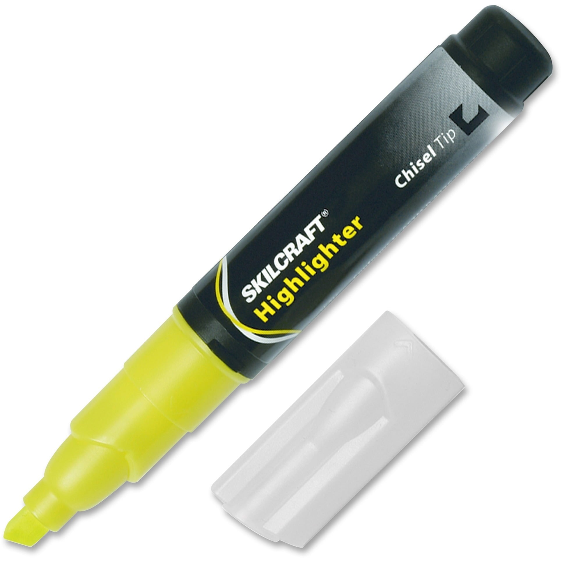 SKILCRAFT, NSN9044476, Lg Chisel Tip Fluorescent Highlighters, 12 / Dozen