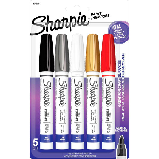 Sharpie Basic Paint Marker Set, 5-Color
