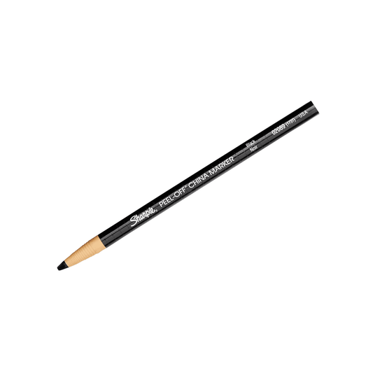 Sharpie Peel-Off China Markers with Pull String, Fine Point, Black, 12 Count
