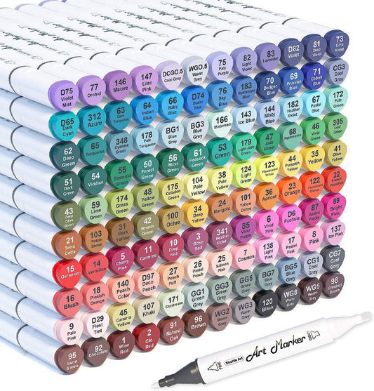 Shuttle Art Non-Toxic Art Markers, Broad-Point, Multicolor, 121 Count Pack