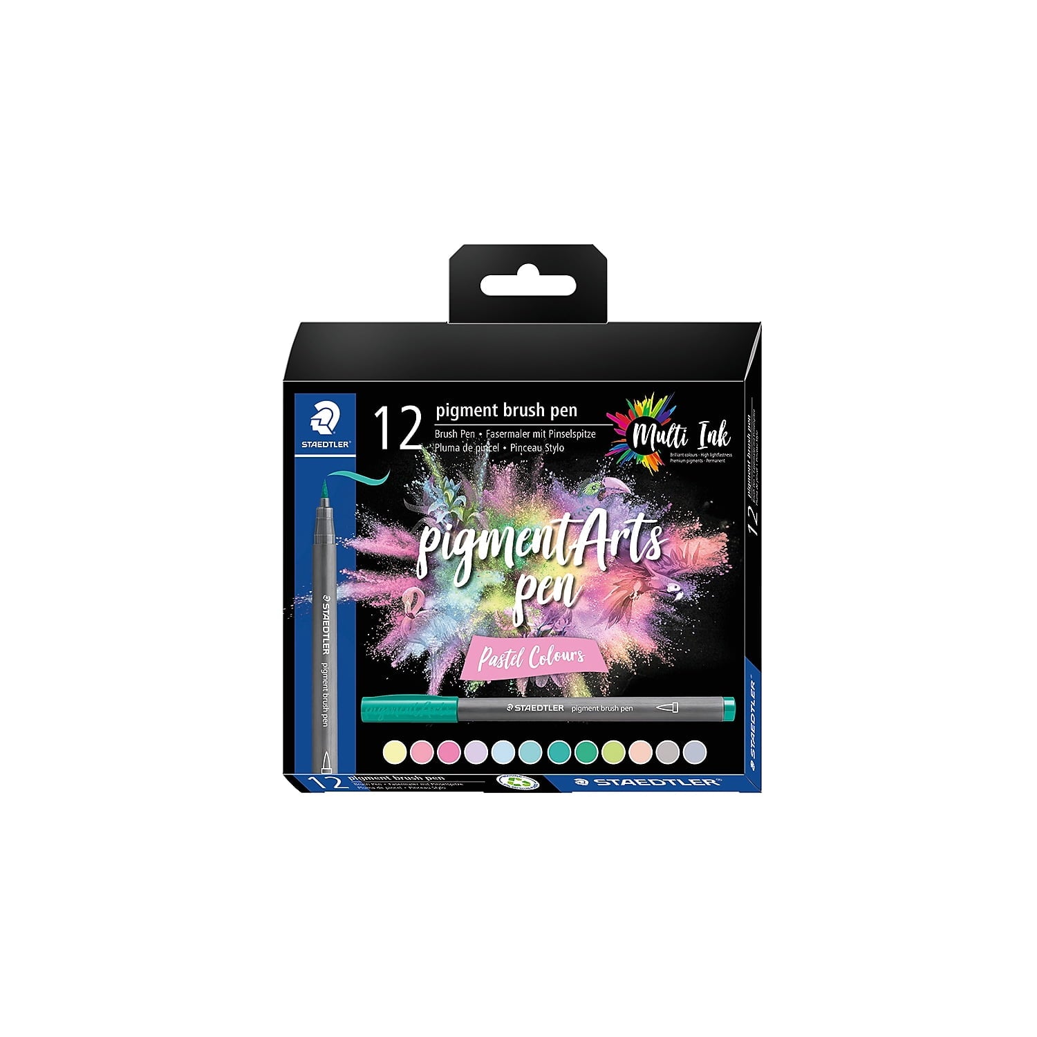 Staedtler Pigment Arts Brush Pens - Pastel Colors, Set of 12