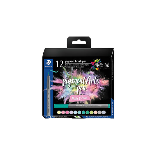 Staedtler Pigment Arts Brush Pens - Pastel Colors, Set of 12