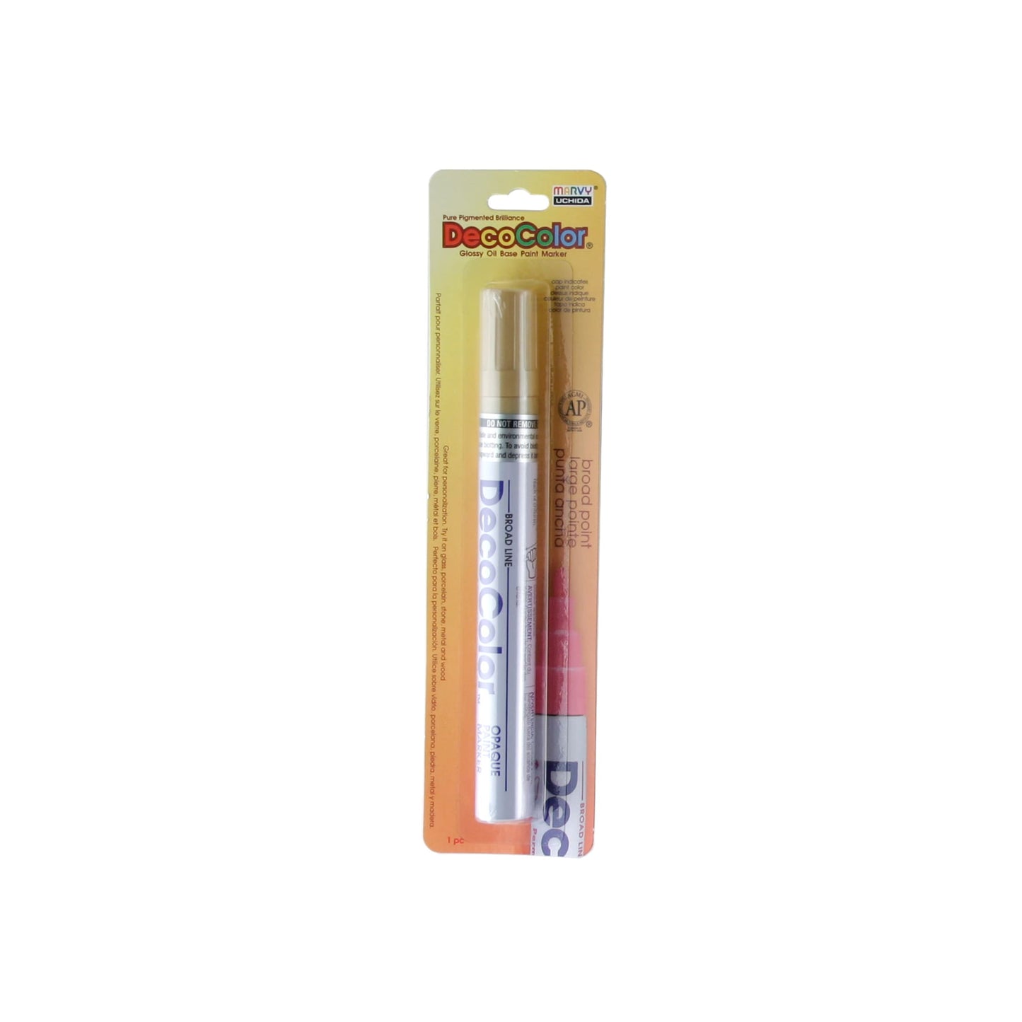 Uchida DecoColor Paint Marker, Broad, Carded Packaging, Gold