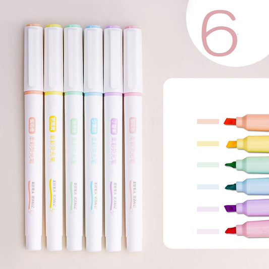 WUXIAB Colors Pens,Planner Markers,Highlighter Pens Projects Supplies Smooth Gliding Markers,Translucent Ink Pens,Highlighters For Bible Journaling,Note Taking And Card Decorating,Office Use,6 Pack
