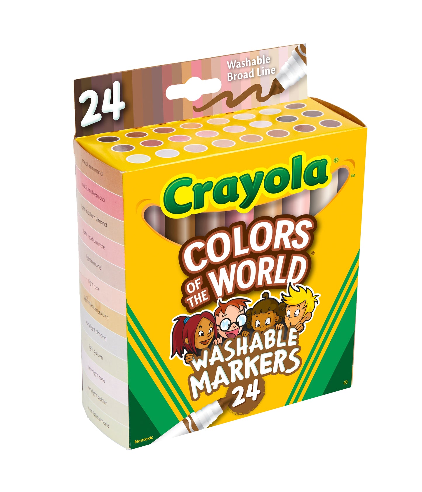 Crayola Colors of the World Art Markers, 24 Ct, Kids Stocking Stuffers, Holiday Arts & Crafts Supplies, Teacher Gift