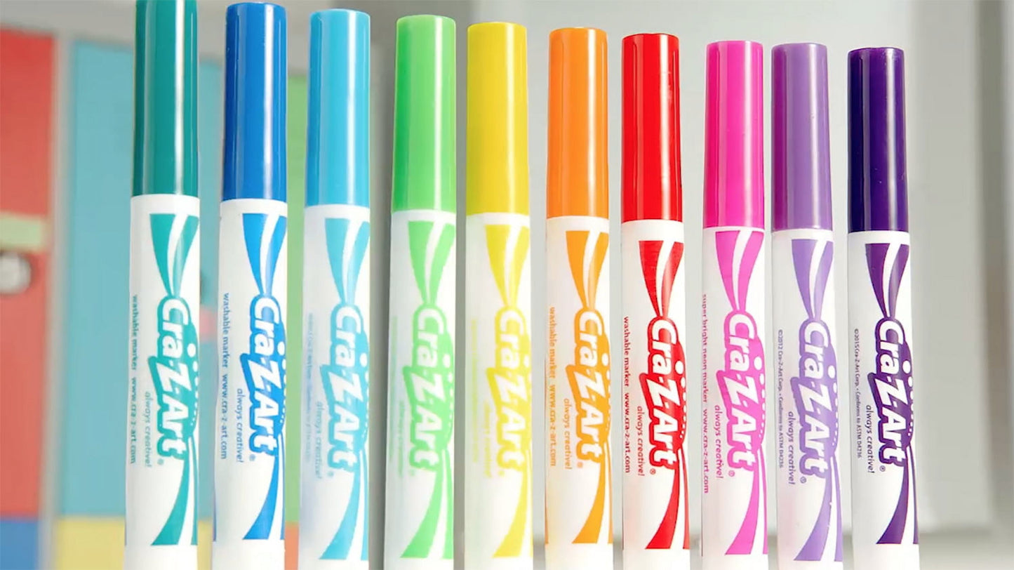 (4 pack) Cra-Z-Art 20 Count Multicolor Broad Line Washable Art Markers, Back to School Supplies