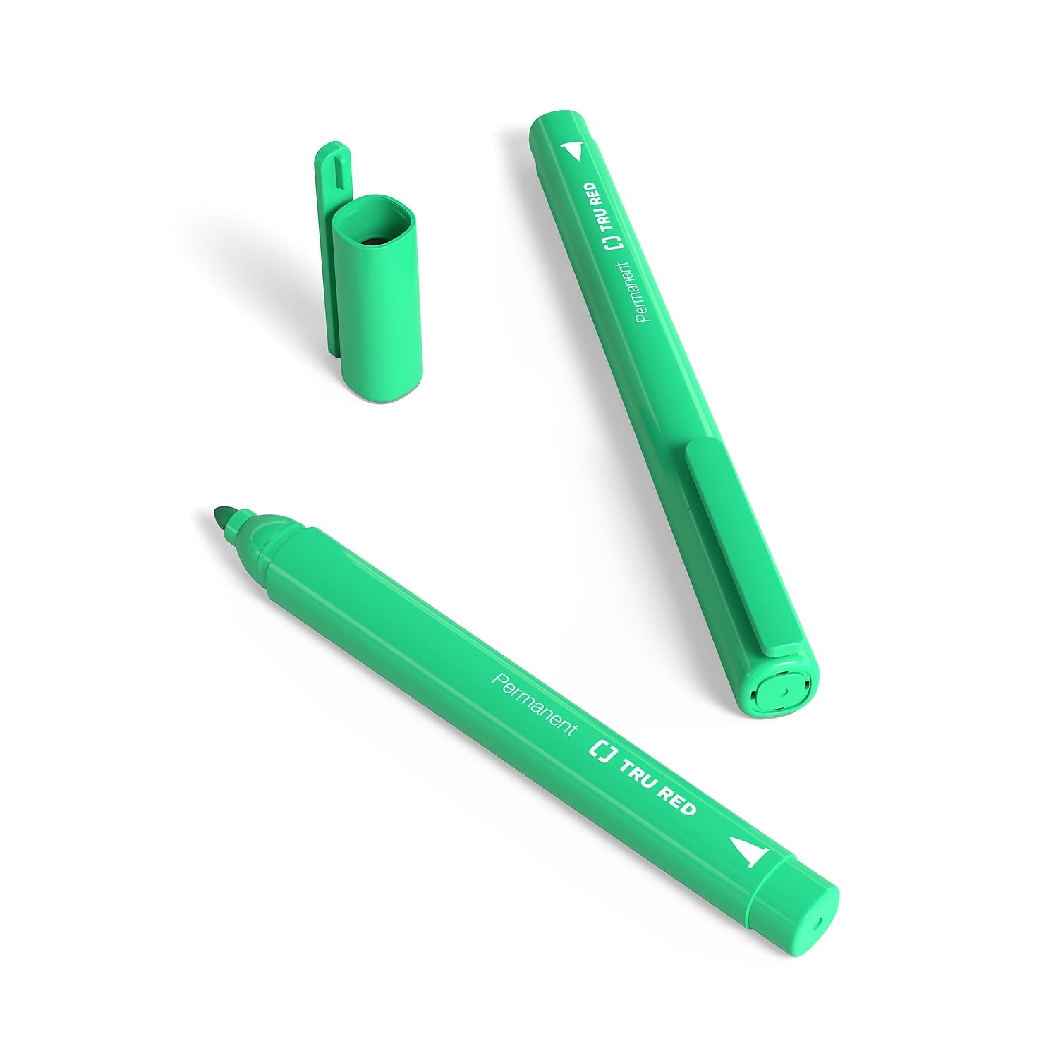 TRU RED Pen Permanent Markers Fine Tip Green Dozen TR54542