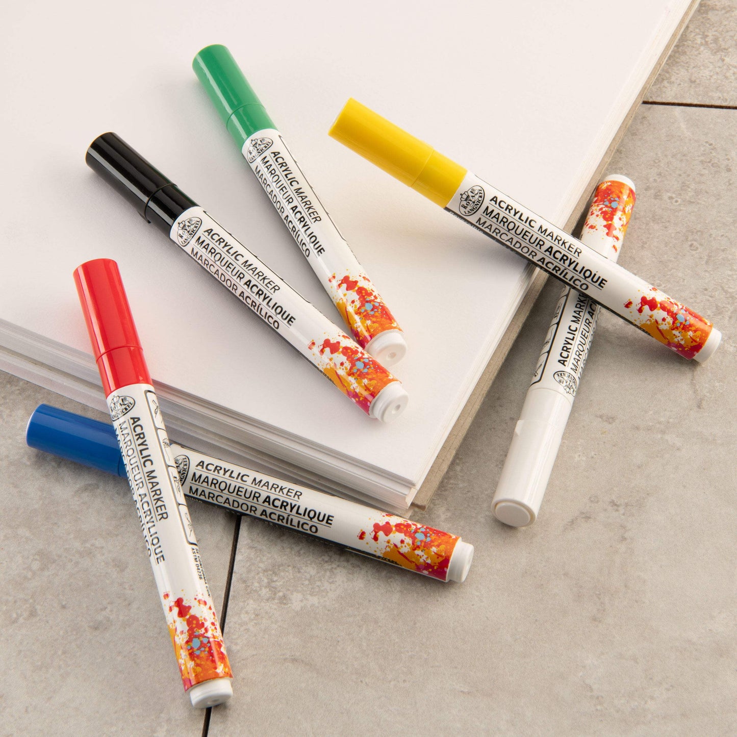 Royal & Langnickel 6 Piece Acrylic 2.0 mm Reversible Tip Primary Markers