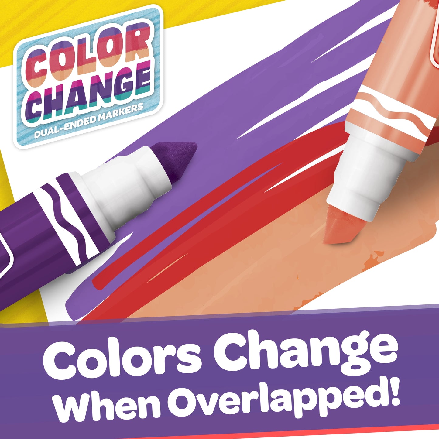 Crayola Color Changing Dual Tip Broad Line Markers, 8 Ct, School Supplies for Kids and Teachers, Gift