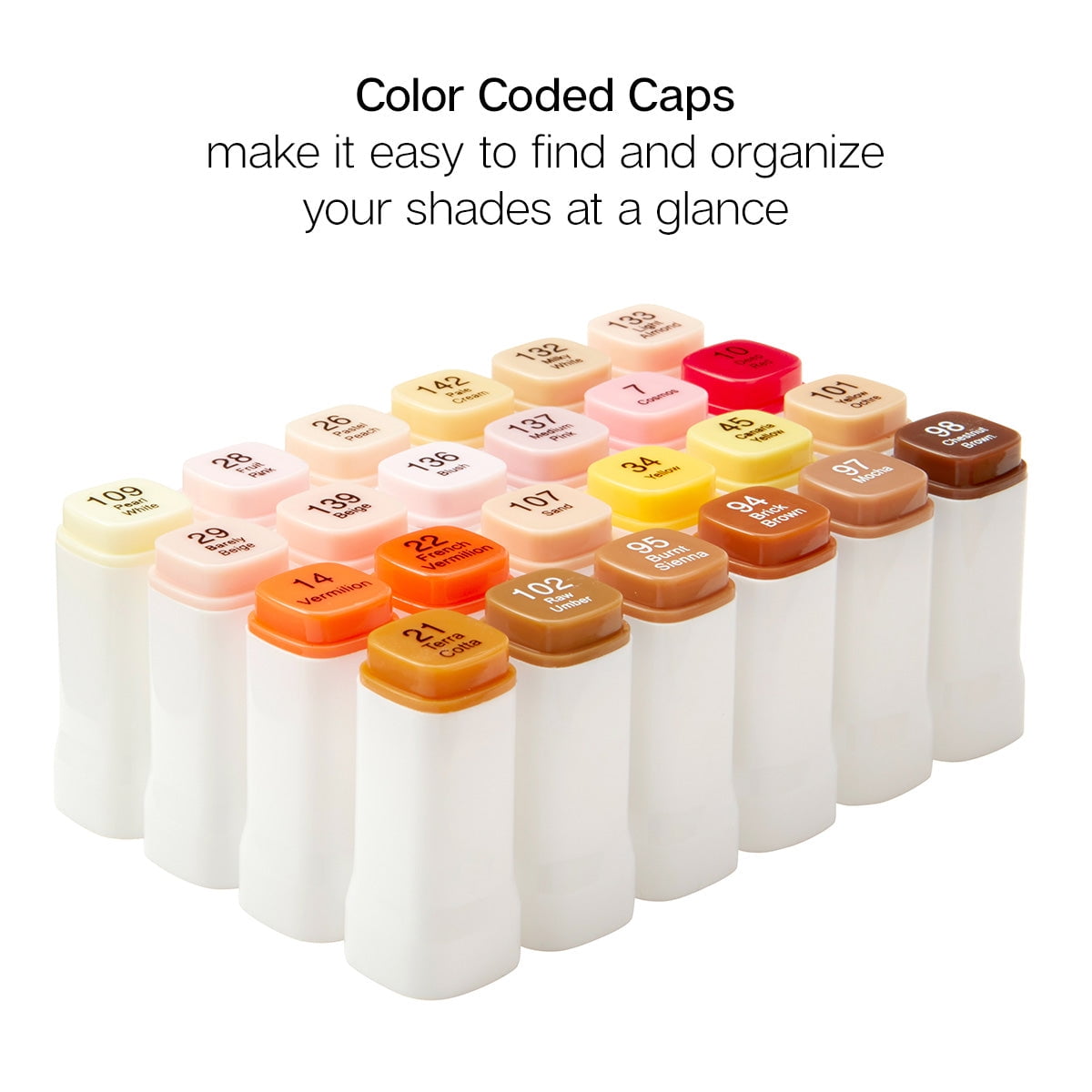KINGART&reg; PRO Double-Ended Art Alcohol Markers, 24 Bright Palette Colors with Both Fine & Chisel Tips and Superior Blendability