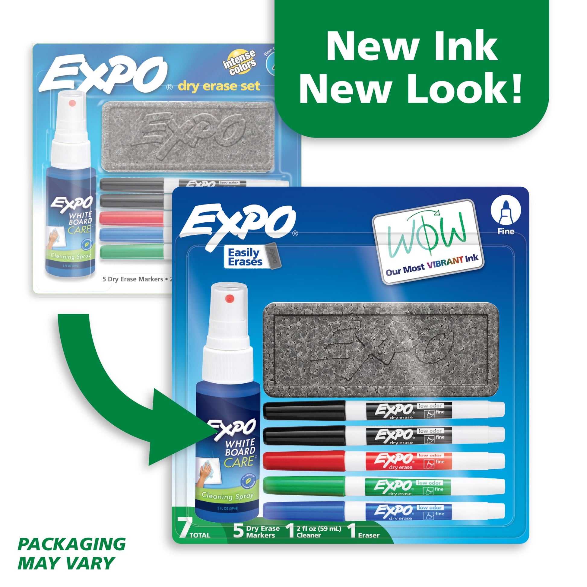 EXPO Dry Erase Markers Kit, Includes Eraser, Spray Cleaner, 7 Count