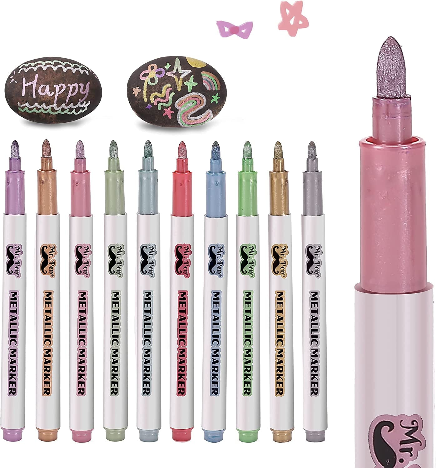 Mr. Pen- Metallic Markers, Metallic Paint Pens, 10 Pack, Colorful, Metallic Permanent Markers