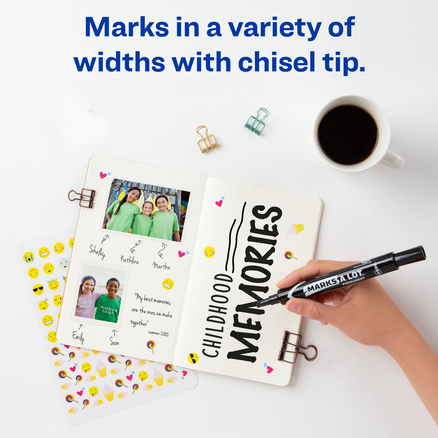 Avery Marks A Lot Permanent Markers, Large Desk-Style, Black, 36/BX