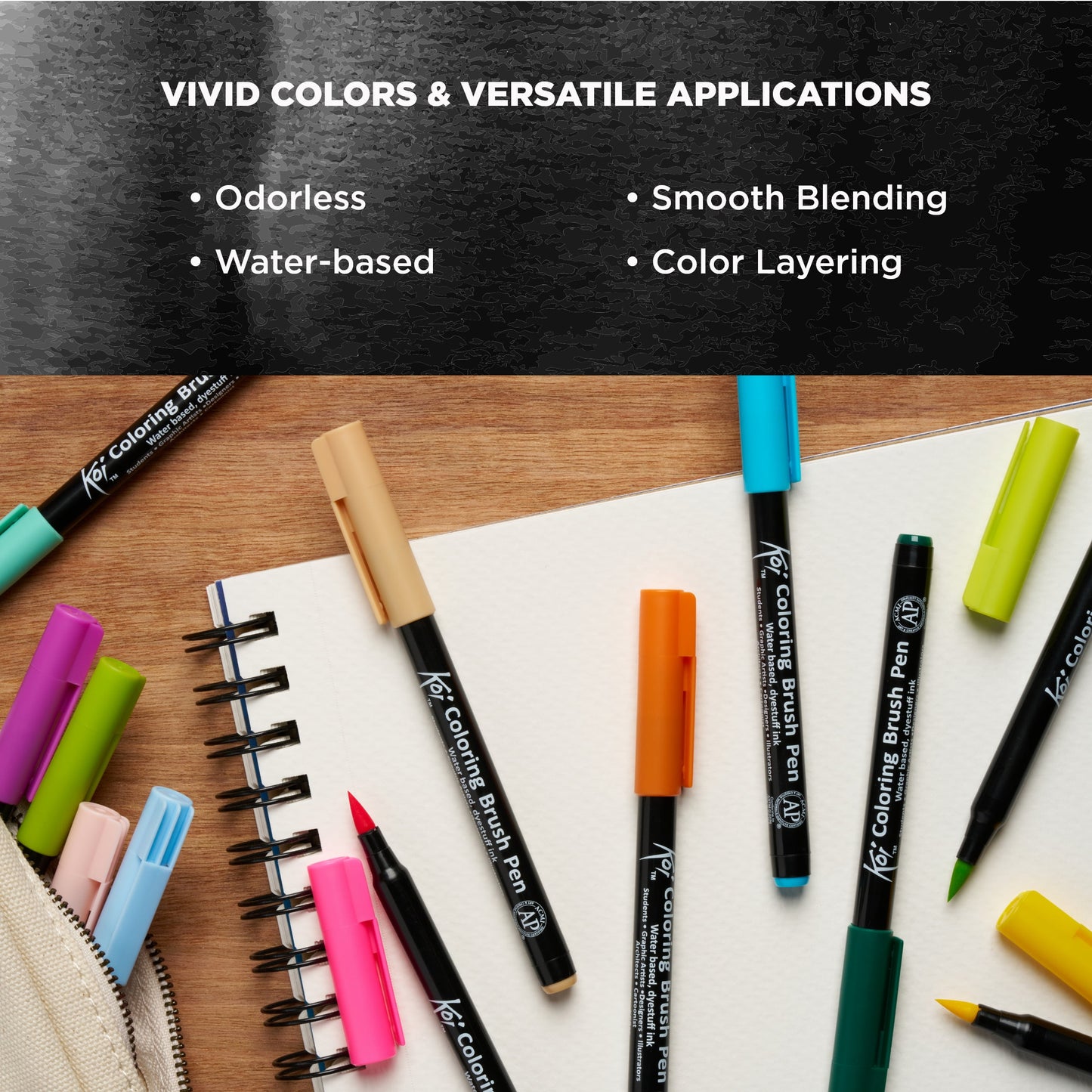 Sakura Koi Coloring Brush Pen Set, 48-Colors