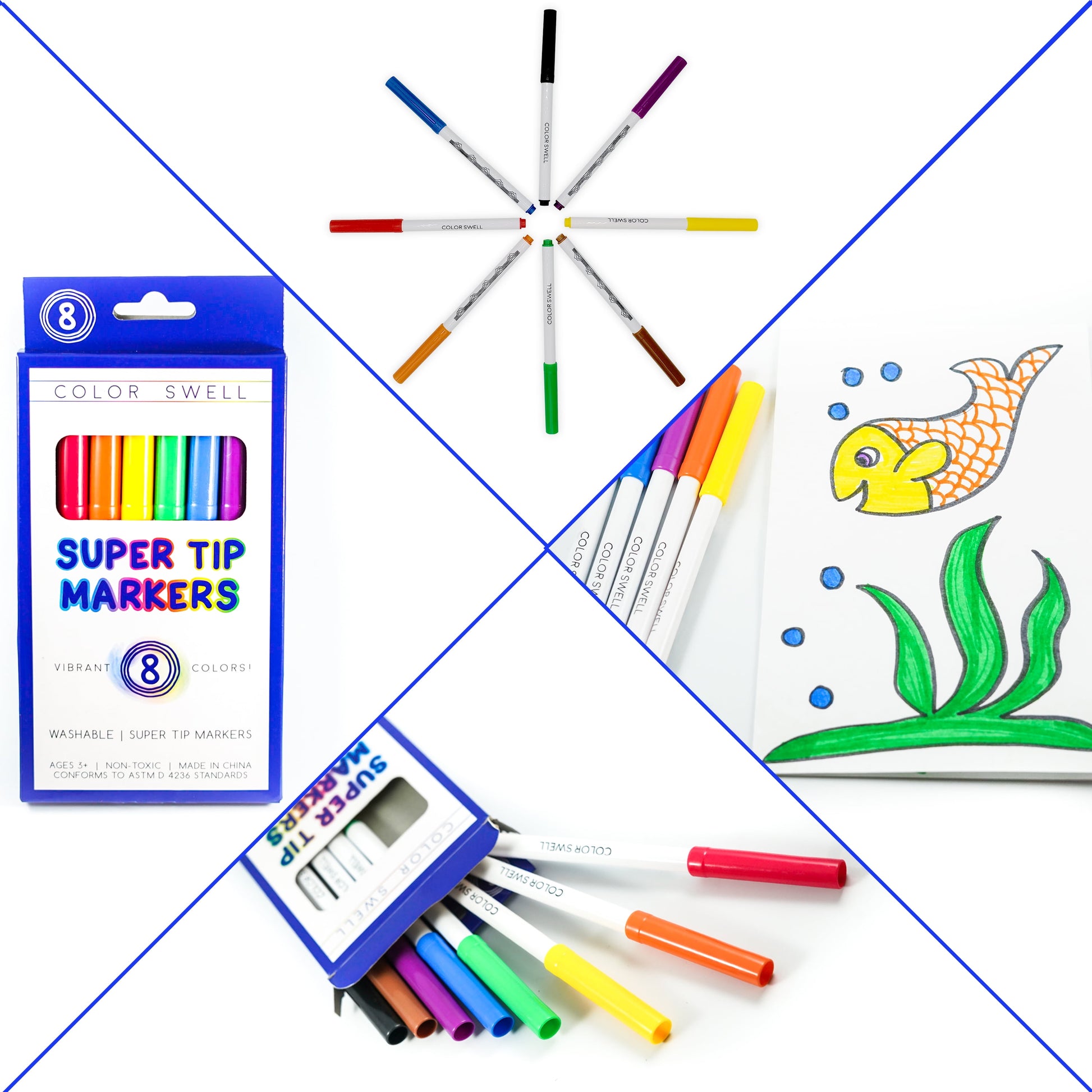 Color Swell Washable Super Tip Markers, Value Pack, 320 Count, 40 Pack