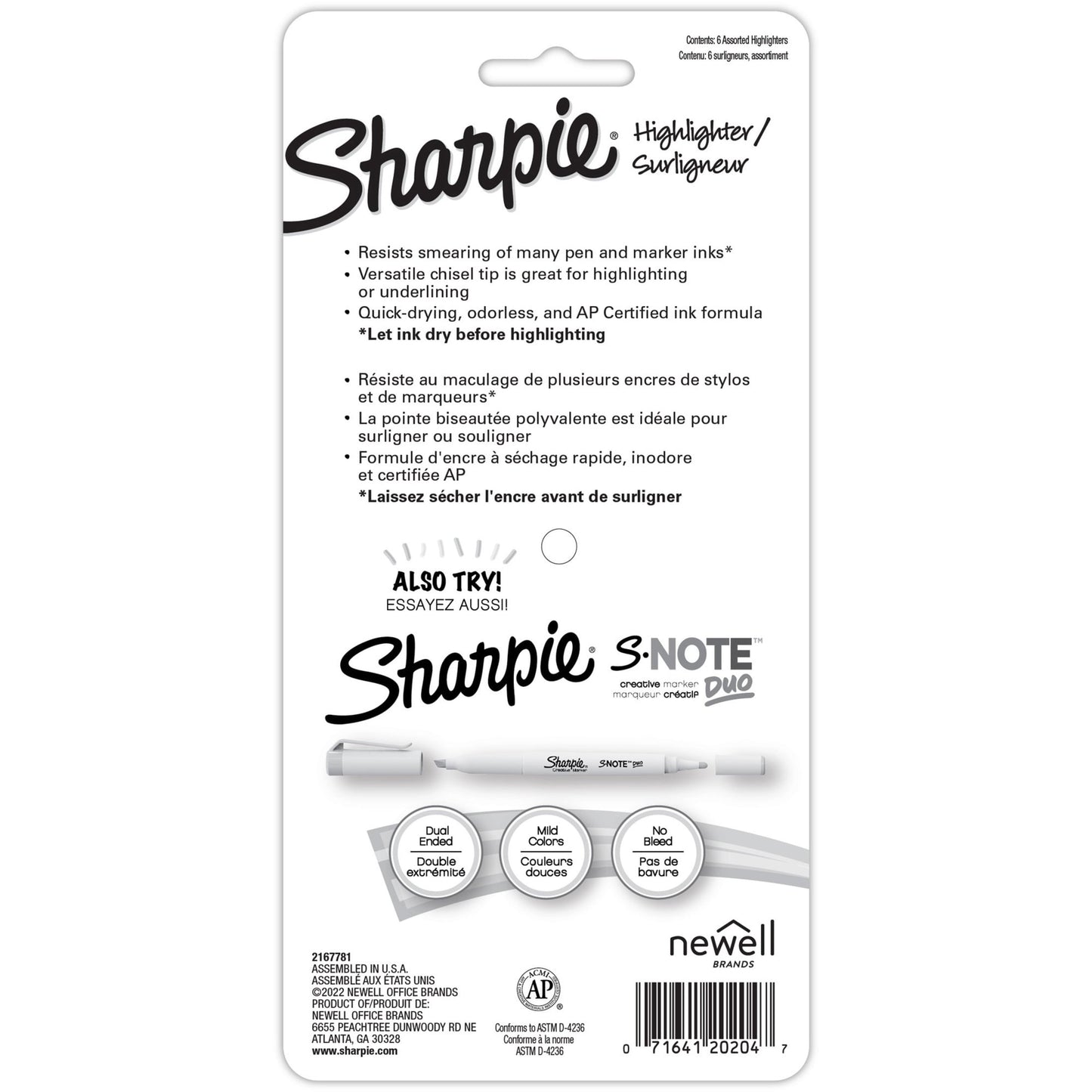 Sharpie Accent Highlighters w/Smear Guard