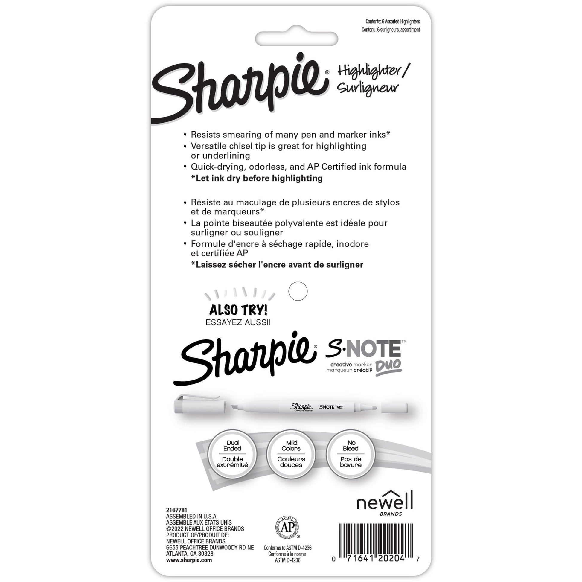 Sharpie Accent Highlighters w/Smear Guard