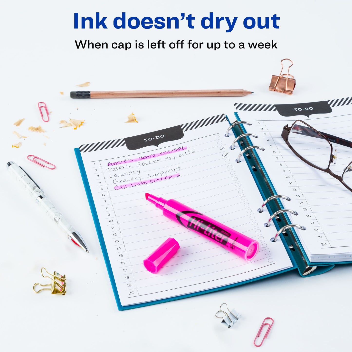 Avery Hi-Liter Desk-Style Highlighter, Fluorescent Pink (24010)