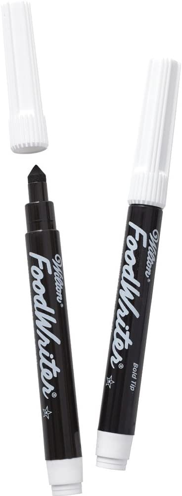 Wilton FoodWriter Edible Color Marker Set, 2-Piece, Black Food Marker for Desserts