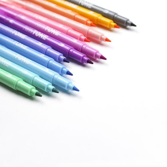 Tombow 61501 TwinTone Marker Set, Pastel, 12-Pack