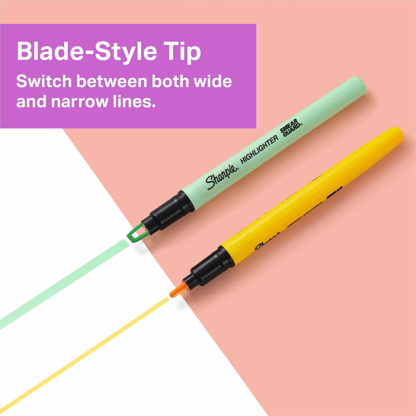 Sharpie Highlighter, Clear View Highlighter with See-Through Chisel Tip, Stick Highlighter, Assorted, 12 Count